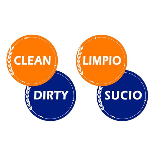 Dishwasher Clean Dirty Magnet 2 Pack - Bilingual English Spanish