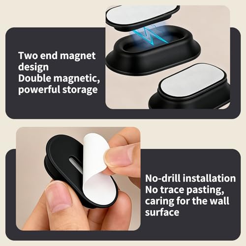 Magnetic Remote Control Holder with Heavy Duty Mount – No Drilling, Silicone Protection, Peel & Stick Adhesive