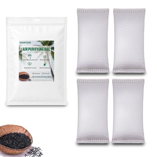 Coconut Shell Charcoal Air Purifying Bags 50g x 4 Pack - Odor Eliminator