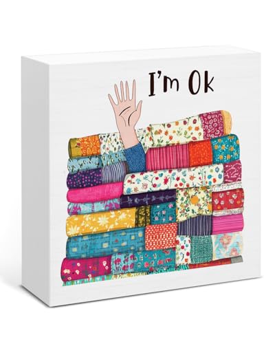 Funny Sewing Decor Wooden Sign - 5x5 Inch Box Sign for Quilters & Crafters