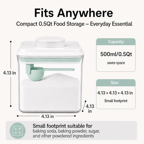 USYOGO Airtight Spice & Baking Soda Container - 500ml Stackable Jar