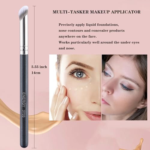 ENERGY Angled Concealer Brush - Small Precision Under Eye Makeup Brush