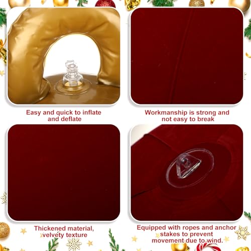 Giant Velvet Christmas Inflatable Balls Set - 8 Large 32 Inch Holiday Yard Decor - Stylish Colors