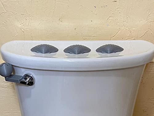 Handmade Silver Seashells Toilet Decor - 3D Printed