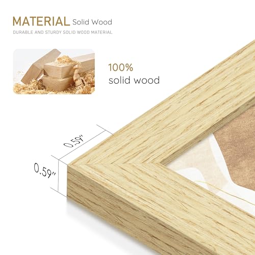 11x14 Natural Solid Wood Picture Frame for Wall Mounting - 1 Pack