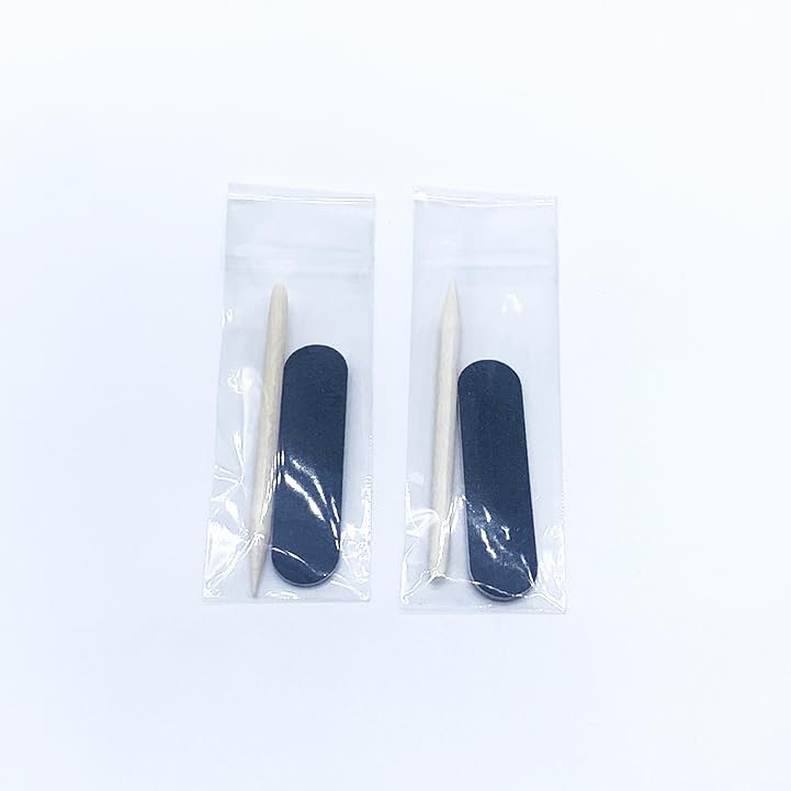 50 Sets Disposable Manicure Kit Nail File and Wooden Stick Black