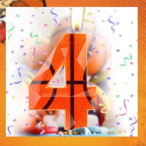 Basketball Number 10 Birthday Candle - 3D Diamond Design
