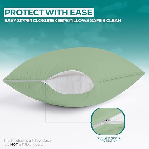 King Size Pillow Protectors - Set of 4 Waterproof Encasements