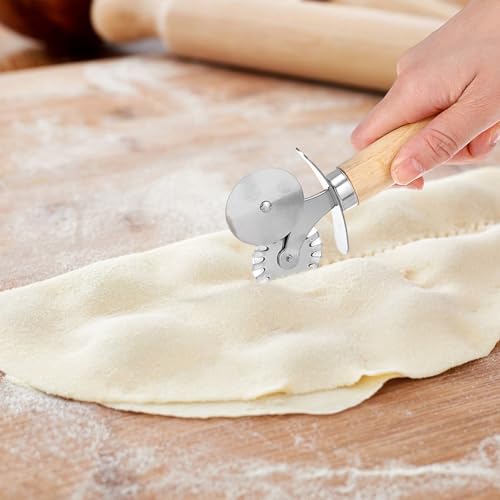 Sibba Double Wheel Ravioli & Pastry Cutter with Wooden Handle