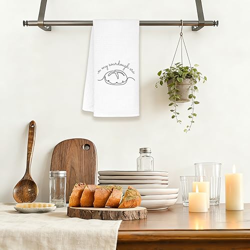 Exqcom Sourdough Era Kitchen Towel 16x24 Inch Funny Baking Gift