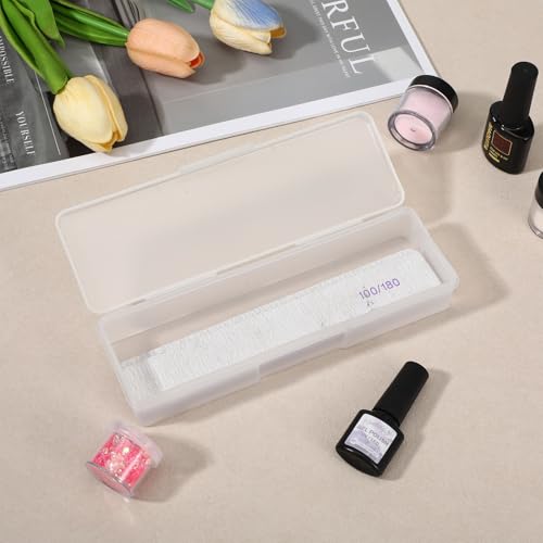 4-Piece Clear Plastic Nail Tool Storage Box Set - Durable Manicure Organizer