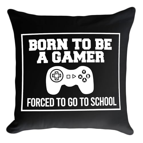 Born to Be a Gamer Throw Pillow Cover - 18x18 Inch - Gamer Gifts