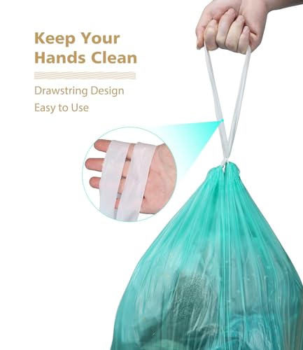 AYOTEE 3 Gallon Compostable Trash Bags with Drawstring, 50 Count