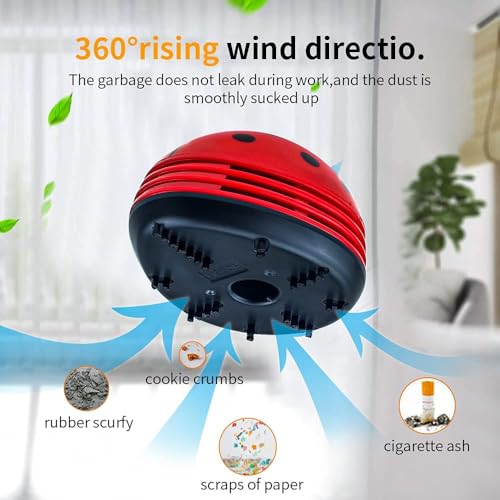 E ECSEM Mini Red Portable Handheld Dust Vacuum Cleaner