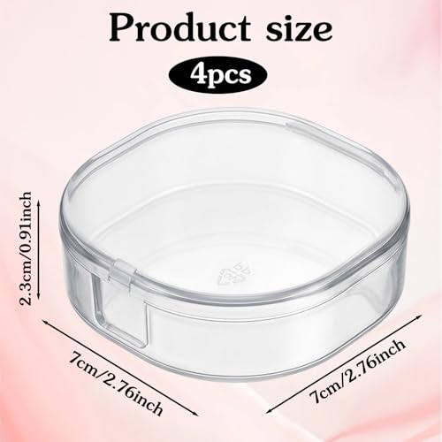 4-Pack Clear Cotton Pad Holder for Makeup & Skincare Storage