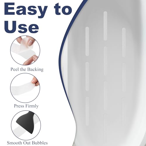 Clear Anti-Slip Shower Stickers 28PCS with Scraper Non-Slip Bathroom Safety