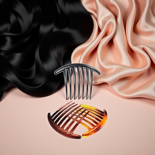 7 Tooth French Twist Comb 3-Piece Plastic Hair Side Clip Set