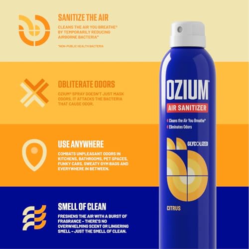 Ozium Air Sanitizer & Odor Eliminator - Citrus Scent (Pack of 3)