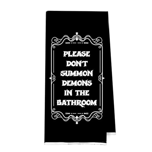 Funny Gothic Waffle Hand Towels for Bathroom Decor - 16x24 Inch