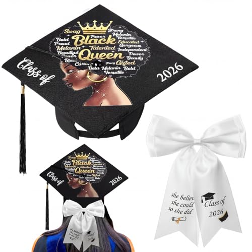 Graduation Cap and Jumbo Bow Set for Women - Class of 2026
