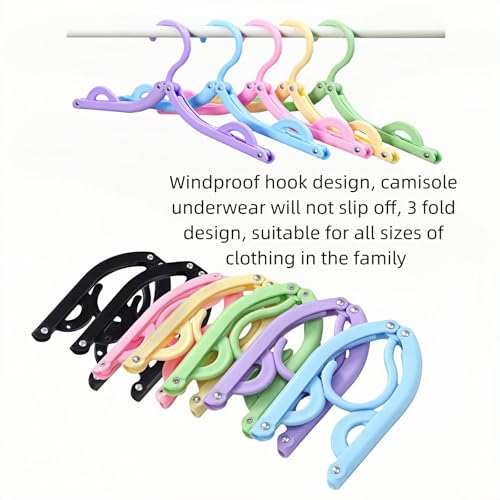 12 Pcs Travel Folding Hangers - Portable Anti-Slip Clothes Drying Rack