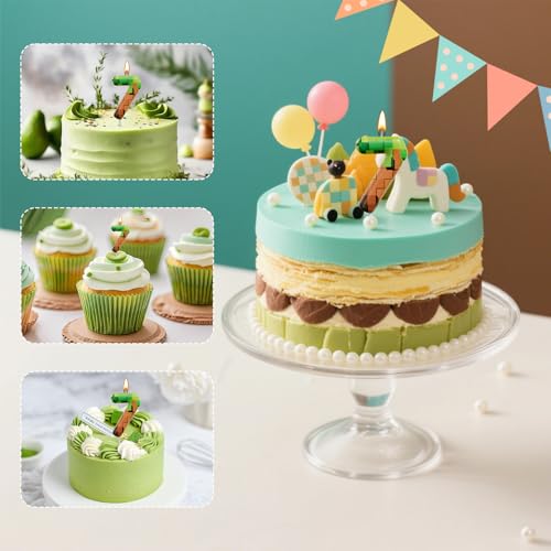Pixel Art Number Candle - 2.7 Inch Video Game Cake Topper