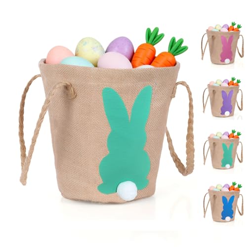 Adorable Easter Bunny Basket for Kids - Soft Linen Tote Bag