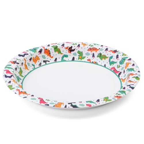 Glad Dinosaur Disposable Paper Plates, 8.5 Inch, Multicolor - 26 Count