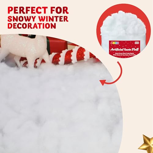 2 lb Fake Snow Cotton for Christmas Decorations Indoor Winter Snow Scene Craft