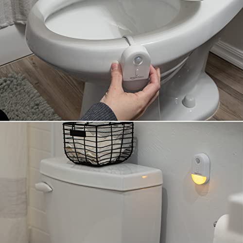 Amazon Basics Night Light - Color Changing LED Toilet Bowl Motion Sensor, Battery Operated, Auto-Off 60s, 15ft Range, 2 Pack