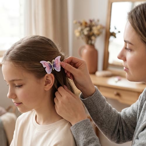 Thinp 18 Pcs 3D Moving Butterfly Hair Clips Glitter Barrettes for Women