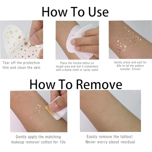 Metallic Glitter Face Freckles Temporary Tattoos Sparkle Makeup Stickers