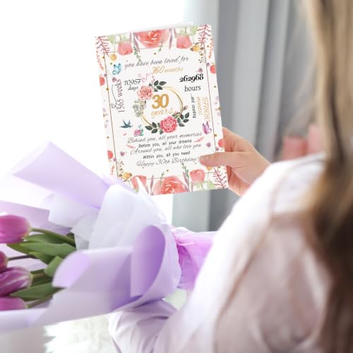 30th Birthday Card for Women - Unique Gift with Envelope