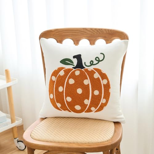 Fall Pumpkins Decorative Pillow Cover 18x18 Inch - Orange