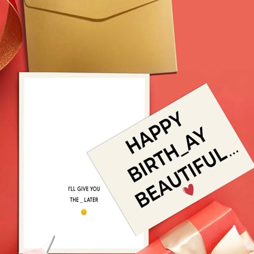 Funny Naughty Birthday Card for Wife or Girlfriend - Double Sided