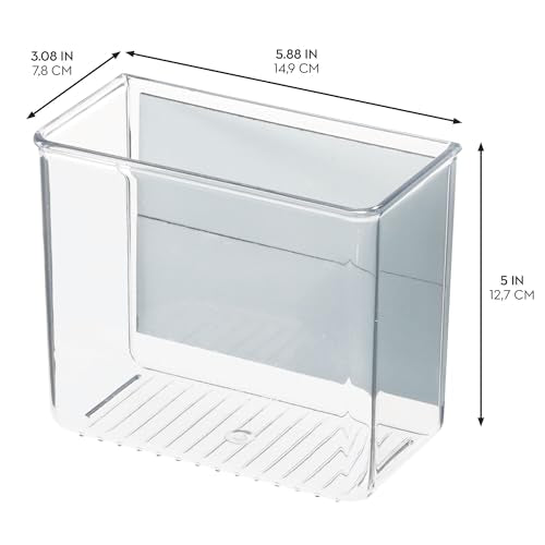 iDesign Magnetic Organizer Bins, Small Clear Storage for Laundry, 4-Pack