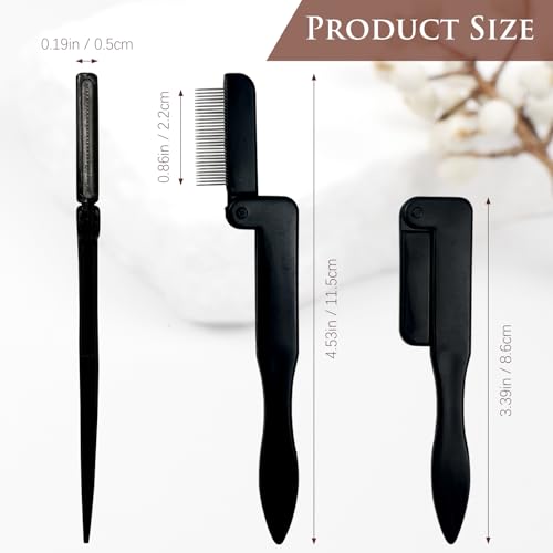 Zoolinn Portable Folding Eyelash Comb Set of 2 – Stainless Steel Compact Lash Separator for Mascara Clumps