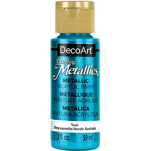 DecoArt Dazzling Metallics Acrylic Paint, Teal - 2 Fl Oz