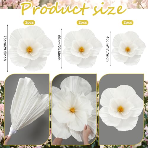 White Extra Large Christmas Poinsettia & Magnolia Flower Set - 6 Pieces