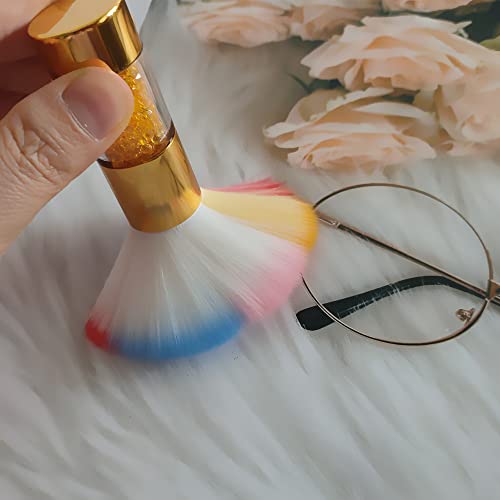 Honkenda Nail Art Dust Remover Brush with Rhinestone Handle Gold