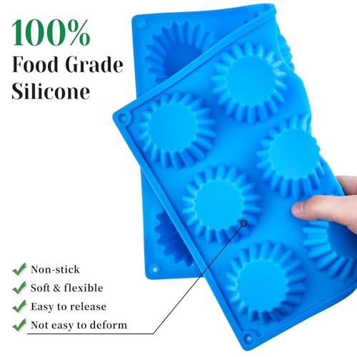 CLUEWR Silicone Peanut Butter Cup Molds - 3 Pack, 12 Cavity Non-Stick