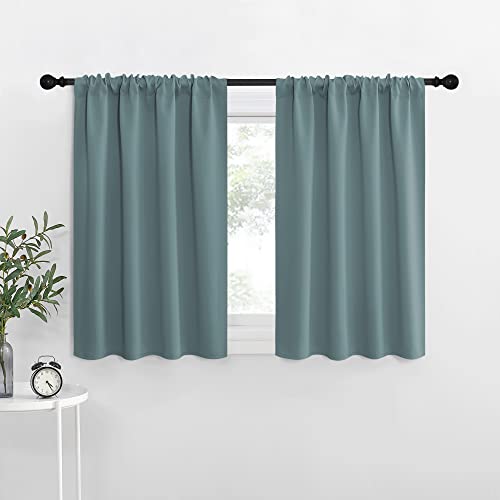 NICETOWN Greyish Blue Blackout Curtains 29" x 30" (Pack of 2)