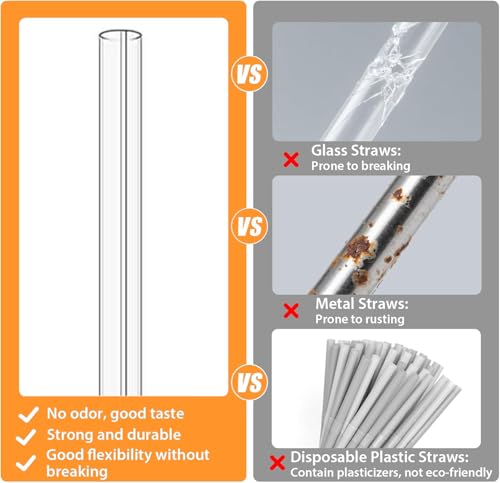 8-Pack Reusable Straws for 30oz-40oz Tumblers - Tritan Plastic