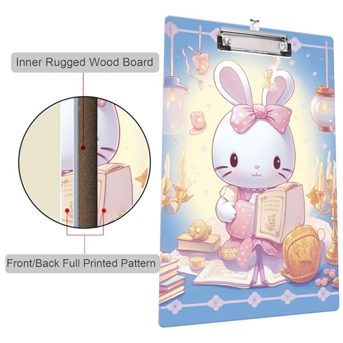Decorative A4 Wooden Clipboard Cute Rabbit Design Letter Size