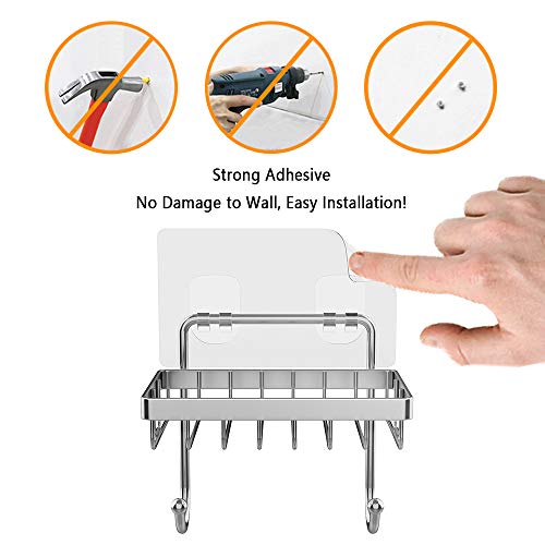 ODesign Stainless Steel Wall-Mounted Soap Holder with Two Hooks