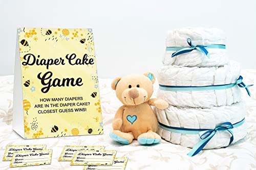 Gihyan Baby Shower Diaper Cake Game Set with 50 Cards & Sign
