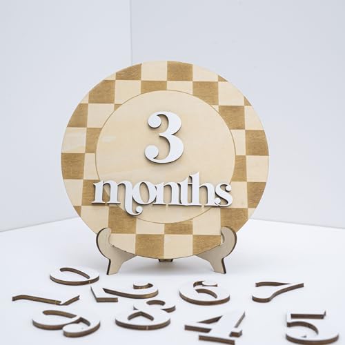 Wooden Baby Milestone Sign Set - Monthly Growth Tracker & Photo Prop