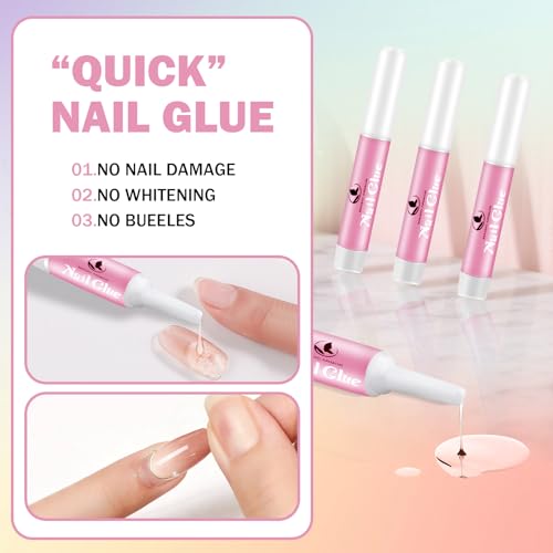 MAGIC ARMOR 15PCS Professional Nail Glue for Acrylic & Press on Nails