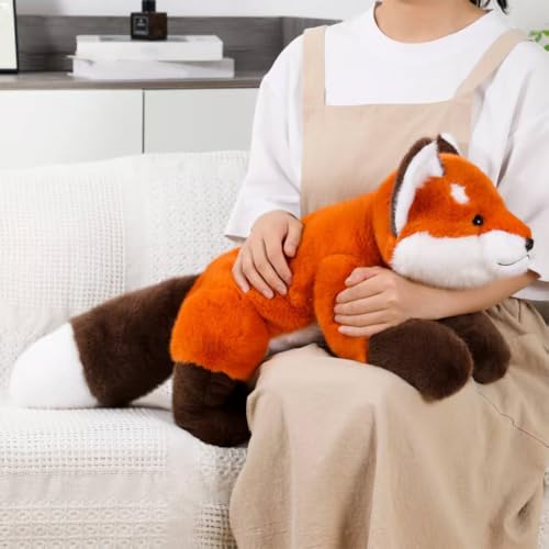 Red Fox Plush Pillow - 17.7in Soft Stuffed Animal Huggable Toy