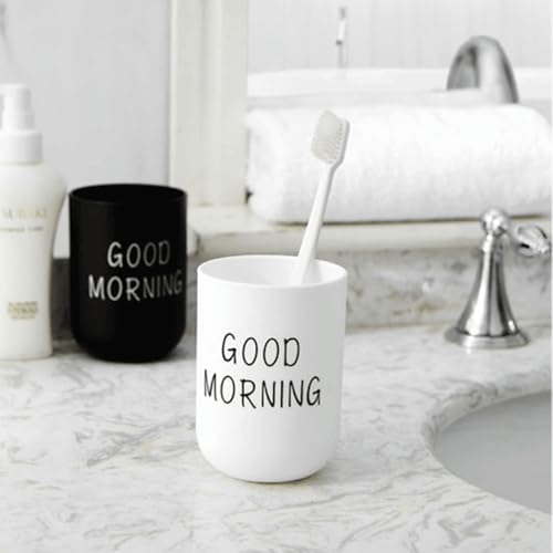 RabyLeo Minimalist Toothbrush Cup - Modern Frosted Bathroom Gargle Mug